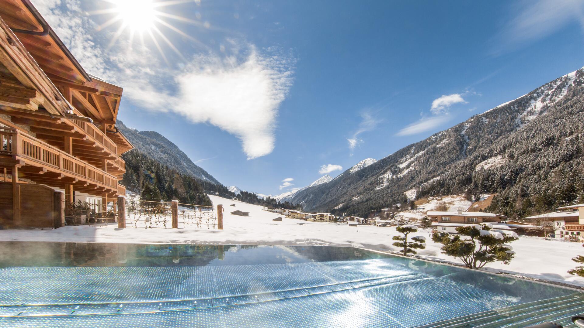 winter holiday with heated outdoor pool