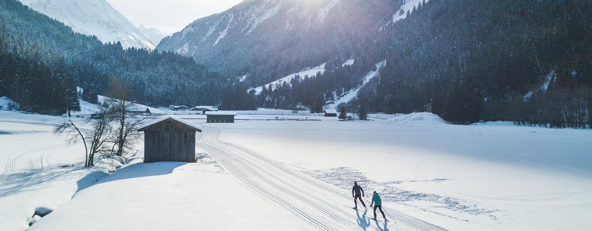 cross-country ski trail in the Stubai valley